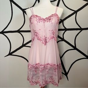 pink sheer lace dress